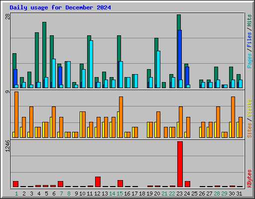 Daily usage for December 2024