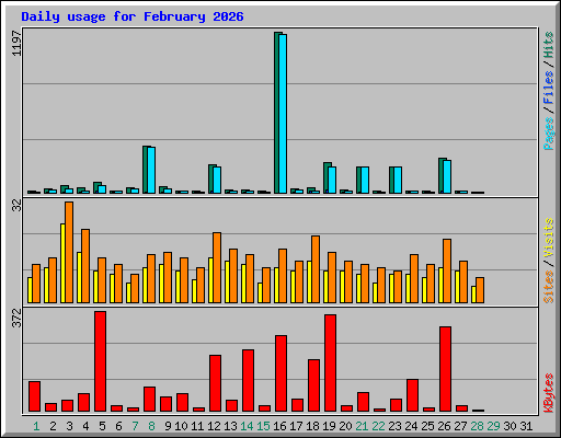 Daily usage for February 2026