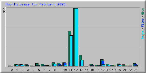 Hourly usage for February 2025