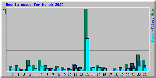 Hourly usage for March 2025