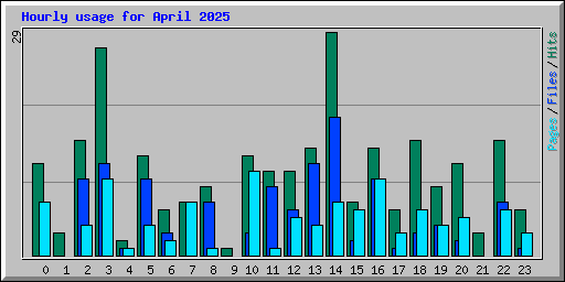 Hourly usage for April 2025