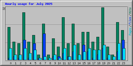 Hourly usage for July 2025